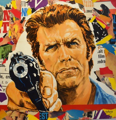 Κολάζ με τίτλο "Clint Eastwood" από Thierry Spada, Αυθεντικά έργα τέχνης, Κολάζ