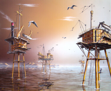 绘画 标题为“Grand large” 由Thierry Van Quickenborne, 原创艺术品, 油