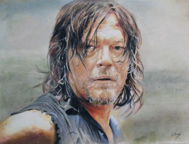 Drawing titled "Daryl" by Thierry Villers, Original Artwork, Pencil