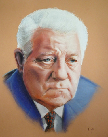 "Jean Gabin" başlıklı Resim Thierry Villers tarafından, Orijinal sanat, Pastel