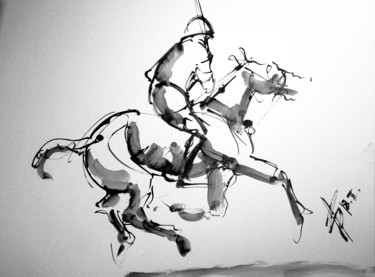 Drawing titled "polo étude (18-83)" by Thierry Faure, Original Artwork, Ink
