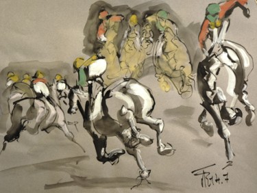 Peinture intitulée "Etude gouachée-(14-…" par Thierry Faure, Œuvre d'art originale, Encre