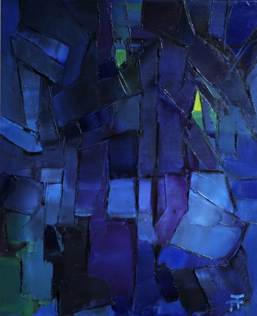 Peinture intitulée "Vitrail-crepuscule-" par Thierry Faure, Œuvre d'art originale, Huile