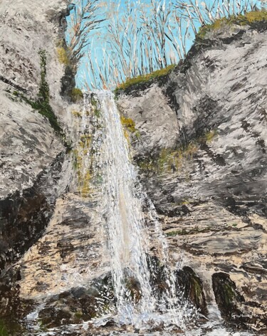 Malerei mit dem Titel "Splash cascade du B…" von Thierry Gautheron, Original-Kunstwerk, Acryl Auf Keilrahmen aus Holz montie…