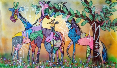 Malerei mit dem Titel "Africa" von Thierry Moutte, Original-Kunstwerk, Acryl