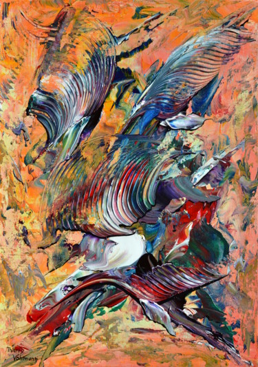 Pittura intitolato "wings-of-freedom" da Thierry Vobmann, Opera d'arte originale, Acrilico