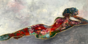 Картина под названием "Bed of Roses" - Thilini De Simon, Подлинное произведение искусства, Масло