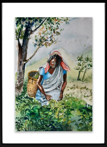 Schilderij getiteld "Life in the Mountai…" door Thimira Dharmawardana, Origineel Kunstwerk, Aquarel
