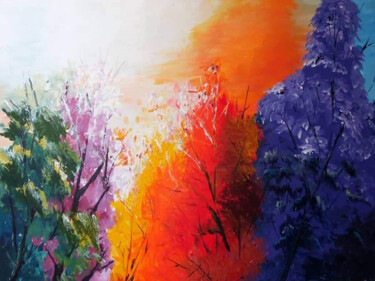 Schilderij getiteld "Colors of the Season" door Thimira Dharmawardana, Origineel Kunstwerk, Acryl