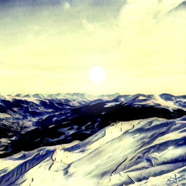 Arte digital titulada "Alpitude" por Thomas Blondeau-Dumoulin, Obra de arte original, Pintura Digital Montado en Panel de ma…