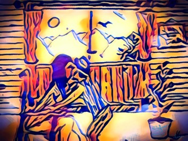 Картина под названием "Maman" - Thomas Blondeau-Dumoulin, Подлинное произведение искусства, Акварель Установлен на Деревянна…