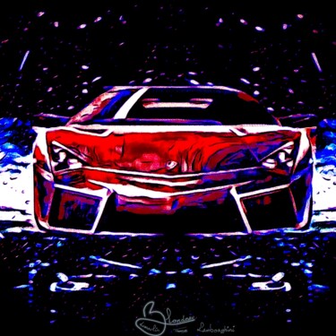 Digitale Kunst mit dem Titel "Lamborghini" von Thomas Blondeau-Dumoulin, Original-Kunstwerk, 2D digitale Arbeit