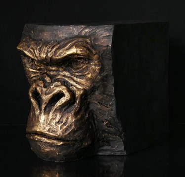 Rzeźba zatytułowany „Gorille furieux” autorstwa Thomas Boury, Oryginalna praca, Ceramika