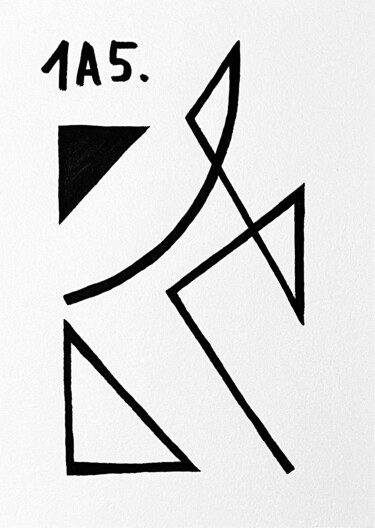 Tekening getiteld "Abstract 1A5" door Thomas Cléda, Origineel Kunstwerk, Inkt