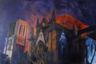 Pintura titulada "Notre-Dame" por Thomas Duray, Obra de arte original, Acrílico Montado en Panel de madera