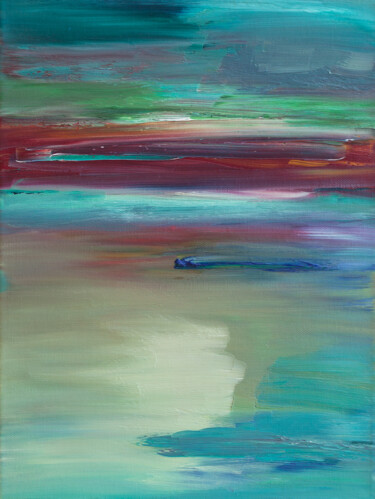 Painting titled "Shallow Tide" by Thomas Hjelm, Original Artwork, Oil Mounted on Wood Stretcher frame