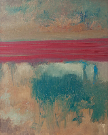 Pittura intitolato "Crimson Waters" da Thomas Hjelm, Opera d'arte originale, Olio Montato su Telaio per barella in legno