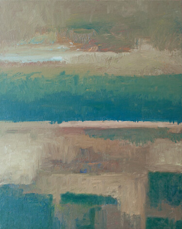 Painting titled "Low Tide" by Thomas Hjelm, Original Artwork, Oil Mounted on Wood Stretcher frame