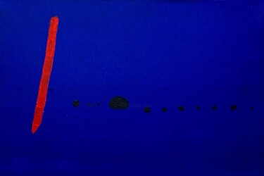Painting titled "Miro X Klein Blue II" by Thomas Jeunet, Original Artwork, Acrylic Mounted on Wood Stretcher frame