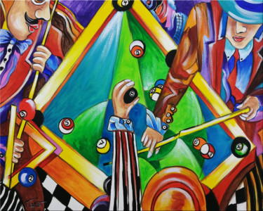 Schilderij getiteld "Decisive Game #993" door Thomas Lange, Origineel Kunstwerk, Olie