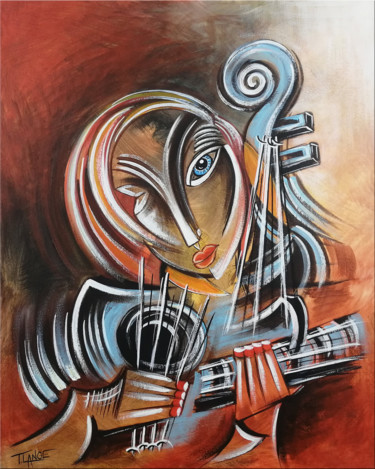 Pintura intitulada "Music #M7" por Thomas Lange, Obras de arte originais, Óleo Montado em Armação em madeira