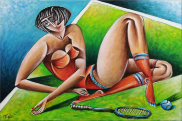 Peinture intitulée "Roland Garros #M110" par Thomas Lange, Œuvre d'art originale, Huile Monté sur Châssis en bois