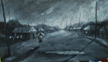 Peinture intitulée "About to rain [acry…" par Terra Bantu, Œuvre d'art originale, Huile