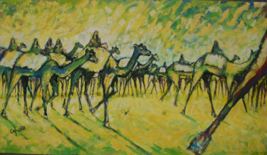 Painting titled "homeward bound [acr…" by Terra Bantu, Original Artwork, Oil