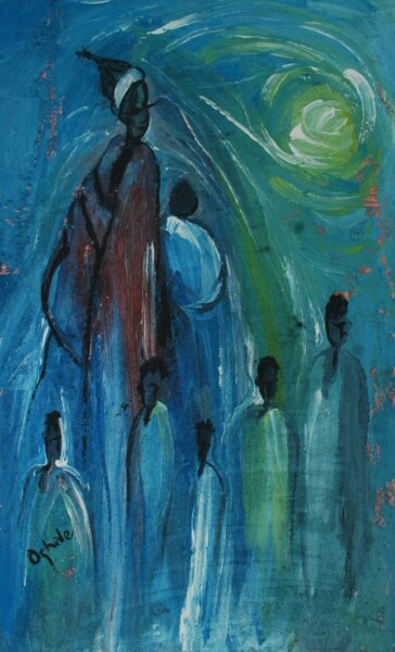 Peinture intitulée "family planning [ac…" par Terra Bantu, Œuvre d'art originale, Huile