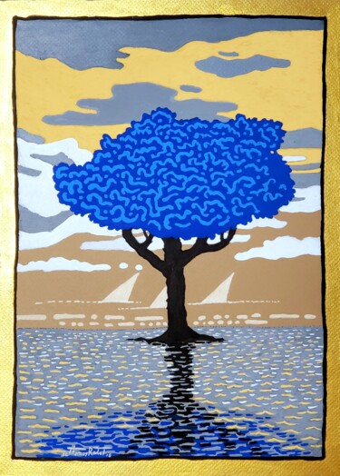 Peinture intitulée "Soir au bord du Nil" par Thomas Rodet, Œuvre d'art originale, Acrylique