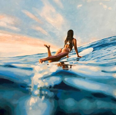 Painting titled "Next wave checking" by Thomas Saliot, Original Artwork, Oil