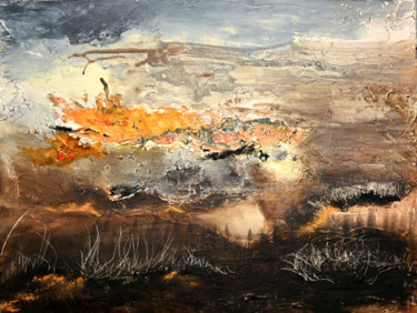 Painting titled "Incendie maîtrisé" by Jean Jacques Thome, Original Artwork, Acrylic