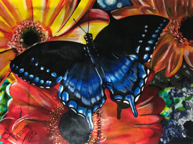 绘画 标题为“Mariposa Azul” 由Thommy, 原创艺术品, 丙烯