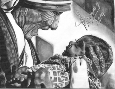 「Madre Teresa de Cal…」というタイトルの描画 Thommyによって, オリジナルのアートワーク, 鉛筆
