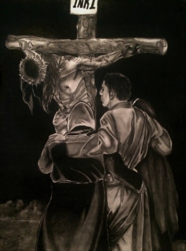 Dessin intitulée "Viacrucis" par Thommy, Œuvre d'art originale, Graphite