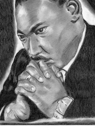 Desenho intitulada "Matin Luther King J…" por Thommy, Obras de arte originais, Grafite