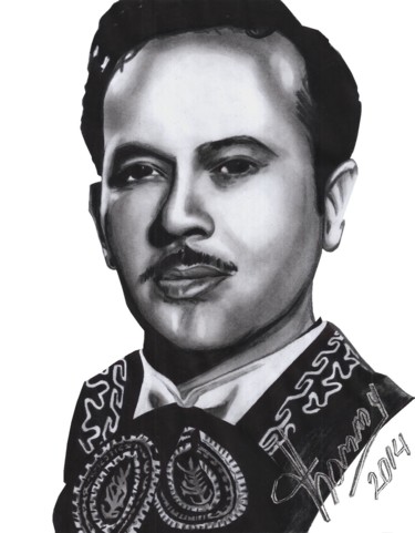 Drawing titled "Pedro Infante Actor…" by Thommy, Original Artwork, Graphite