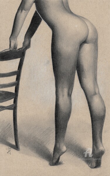 Tekening getiteld "Female Nude From Ba…" door Anita Mihalyi (Thubakabra), Origineel Kunstwerk, Potlood