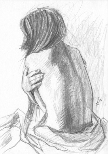 제목이 "Female Nude Sketch…"인 그림 Anita Mihalyi (Thubakabra)로, 원작, 흑연
