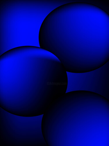 Artes digitais intitulada "Blue Bubbles" por Tiago De Paula, Obras de arte originais, Pintura digital