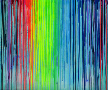 Painting titled "Melted Rainbow - XX…" by Tiberiu Soos, Original Artwork, Acrylic