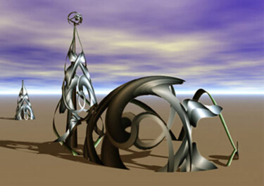 Arts numériques intitulée "Skyline XX." par Tibor Kovacs-Egri, Œuvre d'art originale