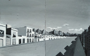 Schilderij getiteld "Street overview" door Tibor Probst, Origineel Kunstwerk, Acryl