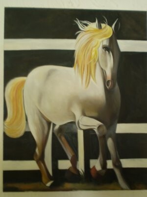 Peinture intitulée "ANDALUZ BRANCO" par Regina Viana, Œuvre d'art originale