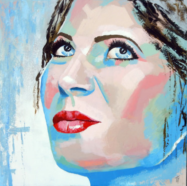 Pittura intitolato "La Cara Azur" da Tify, Opera d'arte originale, Acrilico