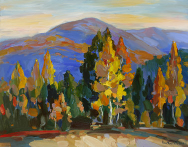 Pintura titulada "Autumn landscape" por Tigran Avetyan, Obra de arte original, Oleo