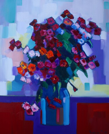 Peinture intitulée "Flowers" par Tigran Avetyan, Œuvre d'art originale, Huile