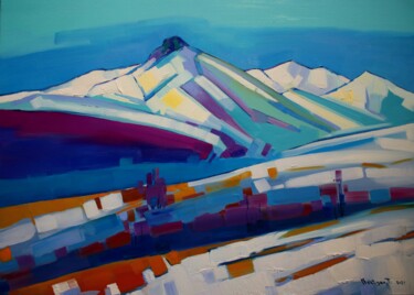 Painting titled "Winter landscape in…" by Tigran Avetyan, Original Artwork, Oil