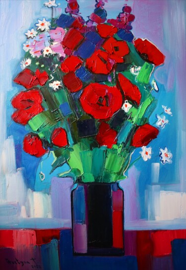 제목이 "Flowers original #1"인 미술작품 Tigran Avetyan로, 원작, 기름