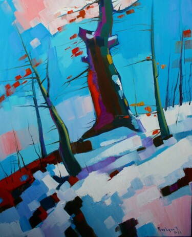 Painting titled "Winter mood _1" by Tigran Avetyan, Original Artwork, Oil